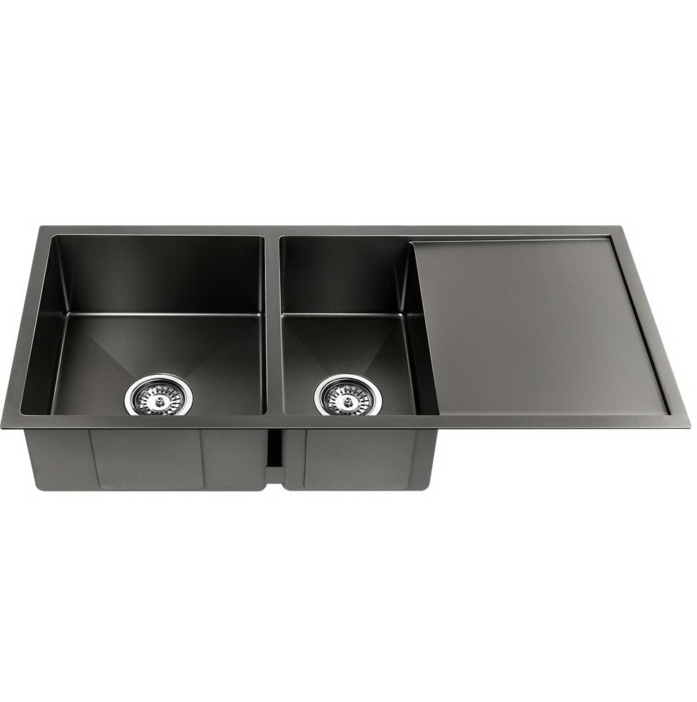 Cefito 100cm x 45cm Stainless Steel Kitchen Sink Under/Top/Flush Mount Black