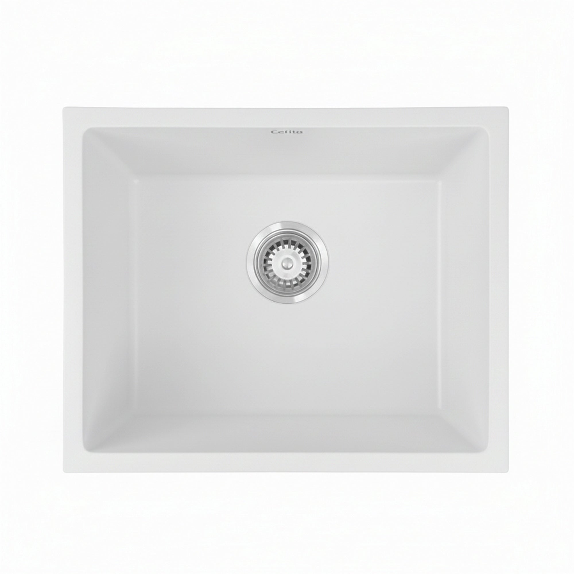 Cefito Kitchen Sink 55x45cm Granite Stone Sink Single Bowl White