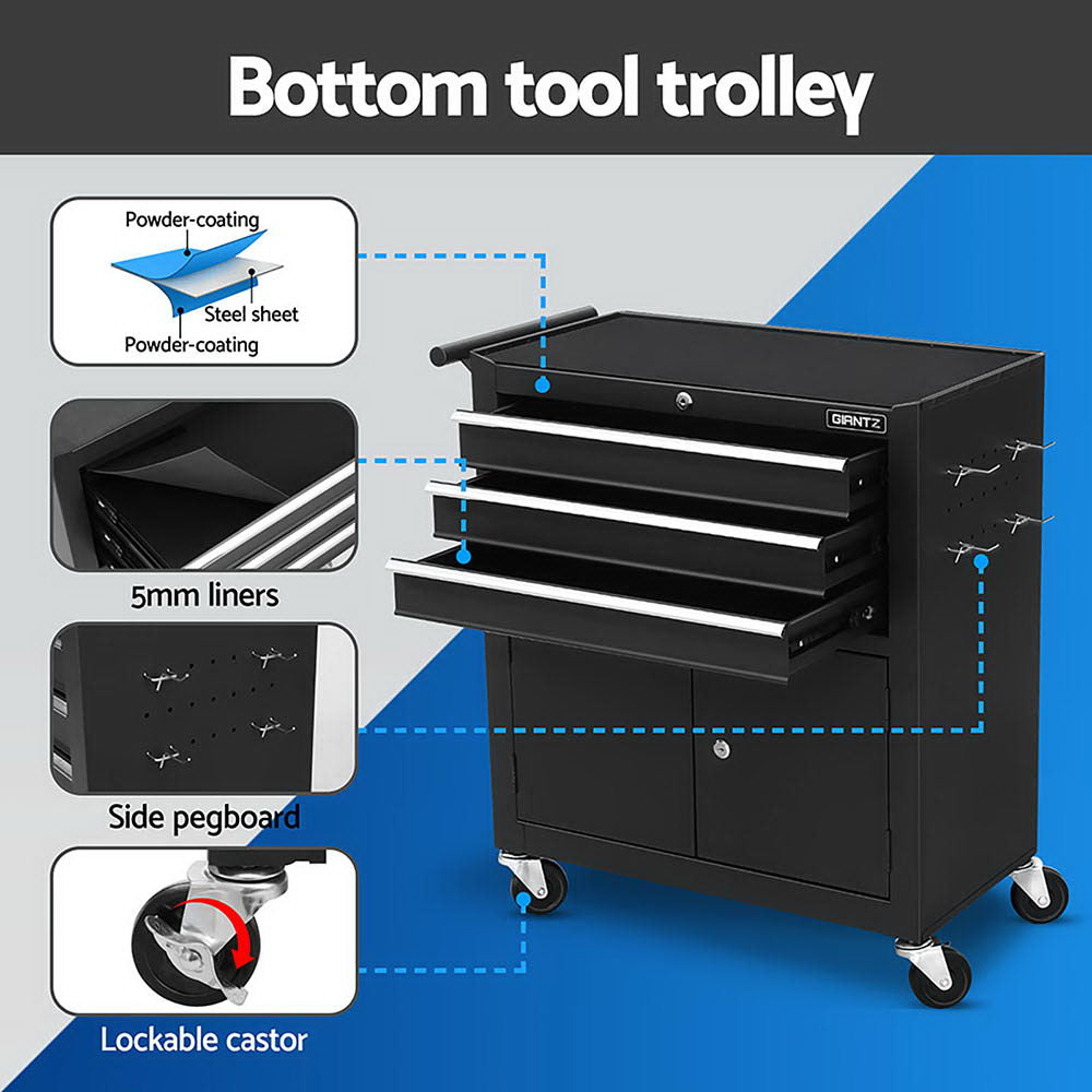 Giantz Tool Chest Trolley 12 Drawers Storage Cabinet Toolbox