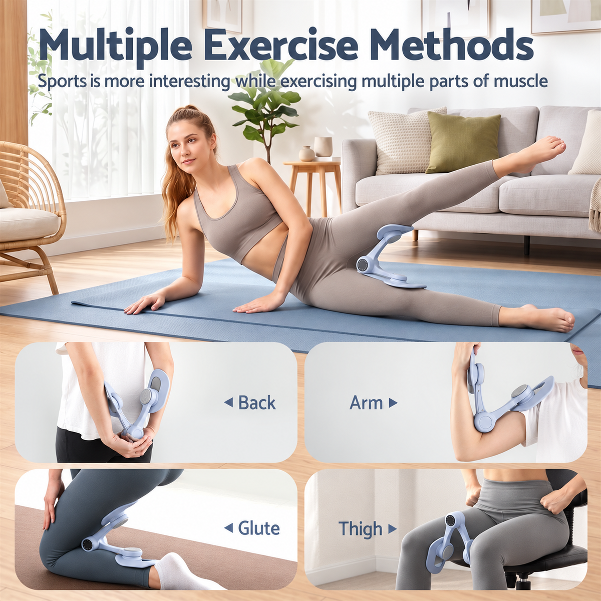 Everfit Thigh Master Pelvic Floor Muscle Exercise Trainer Devices for Women Blue