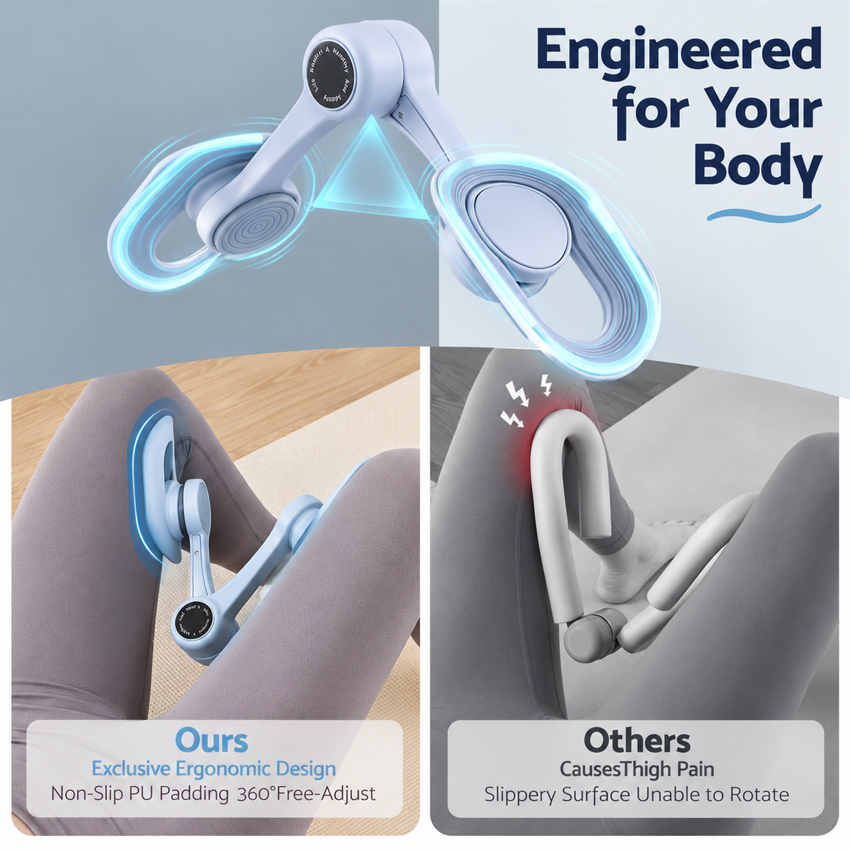 Everfit Thigh Master Pelvic Floor Muscle Exercise Trainer Devices for Women Blue
