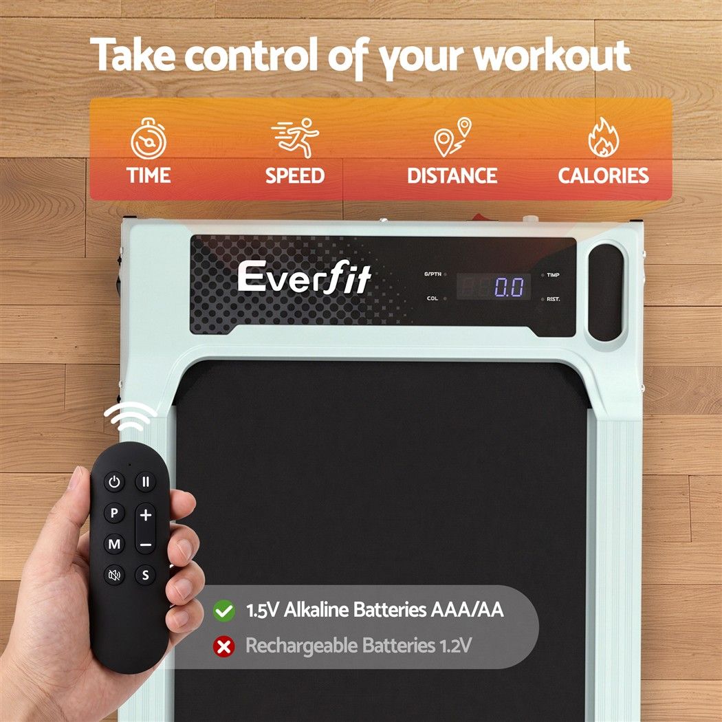 Everfit 3 in 1 Walking Pad Treadmill 12% Incline Under Desk Treadmills for Home Gym 40cmBelt Green