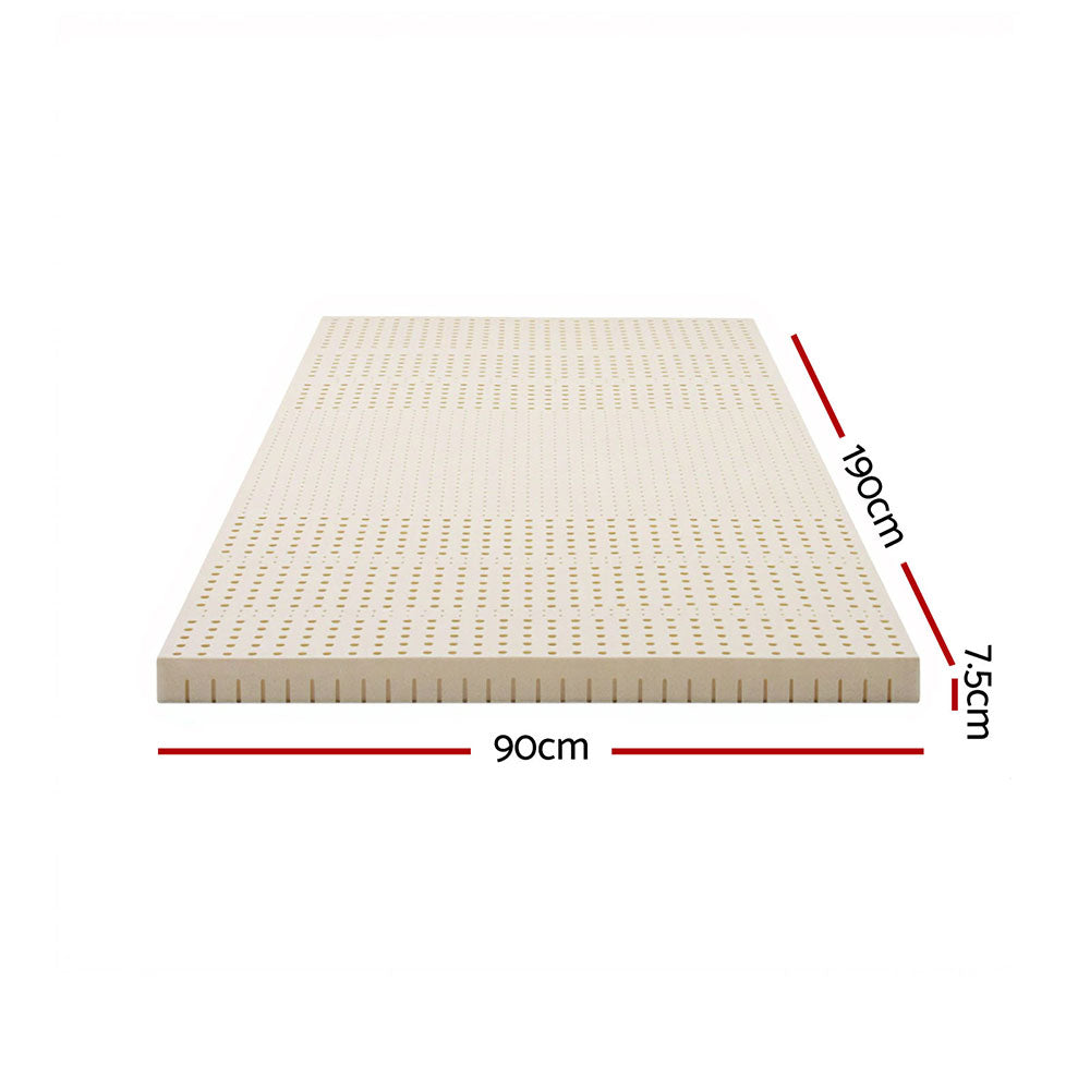 Giselle Bedding Latex Mattress Topper 7.5cm Single