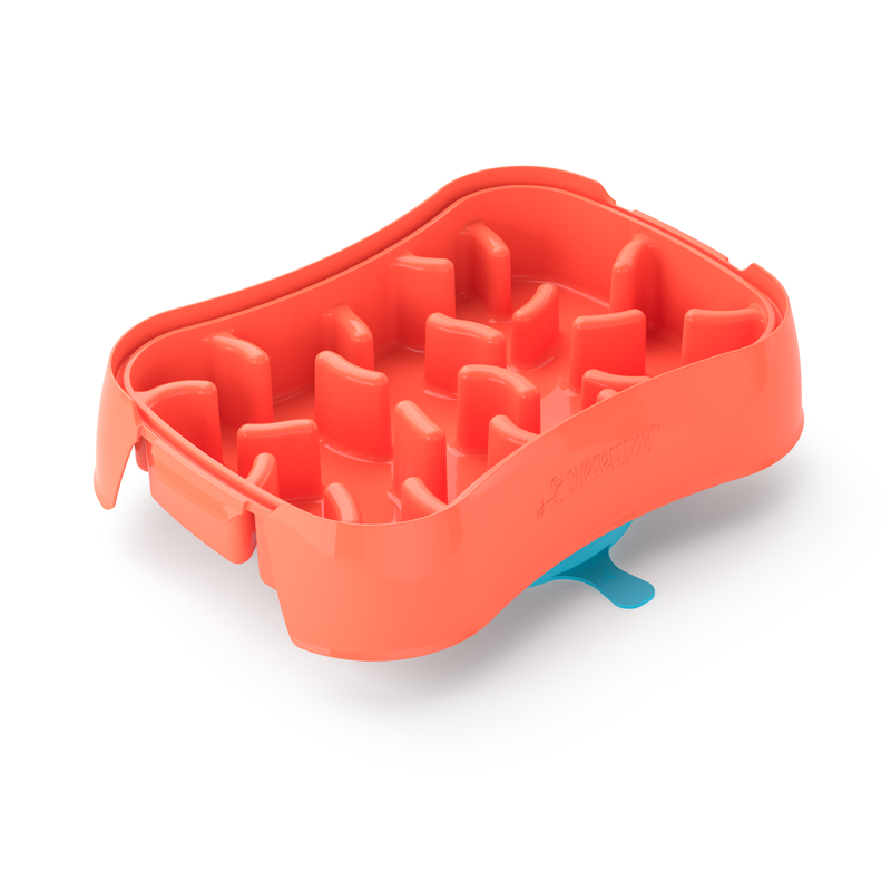 Marley Slowappy Slow Feeder Bowl - Warm Ocean Red