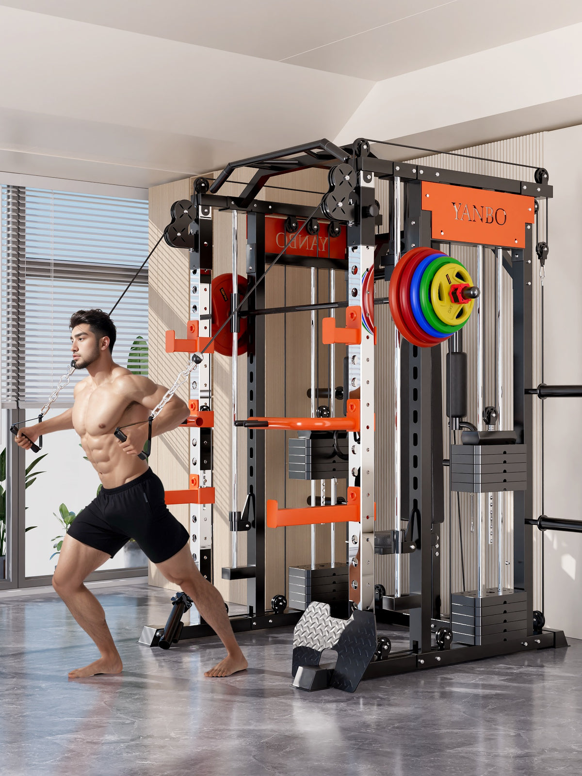 SmartFit M1 Ultra Leg Press and Chest Fly Multi Functional Training Smith Machine Home Gym with 140kgs pin loaded package