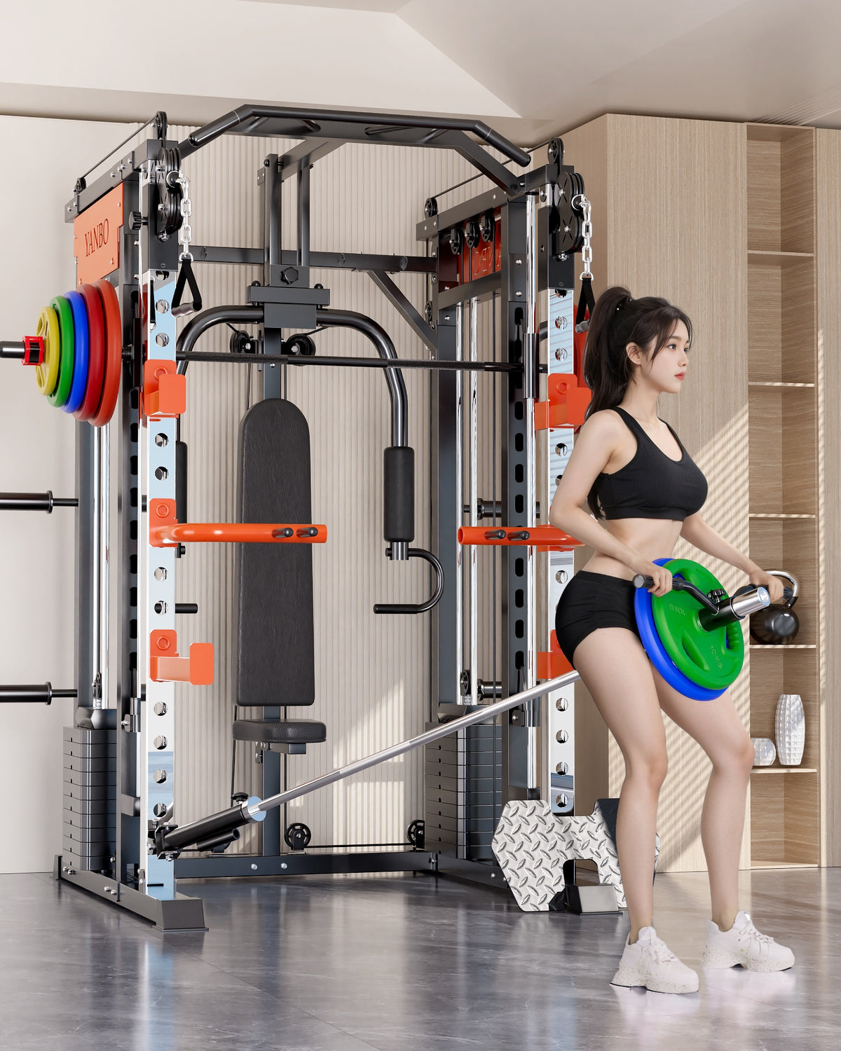 SmartFit M1 Ultra Leg Press and Chest Fly Multi Functional Training Smith Machine Home Gym with 140kgs pin loaded package