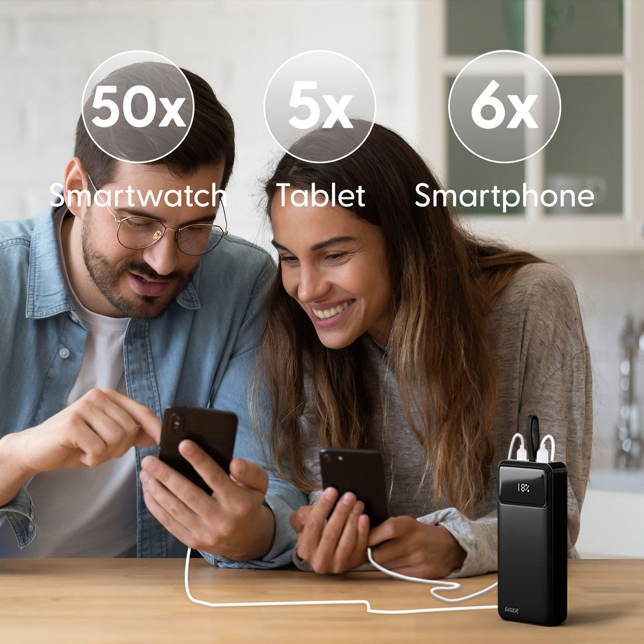 Laser 27000mAh Powerbank 18W PD Black