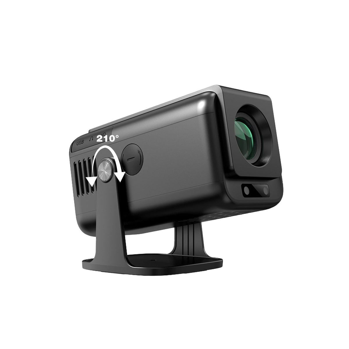 Laser 1080p Android Multi-Angle LED Projector Black