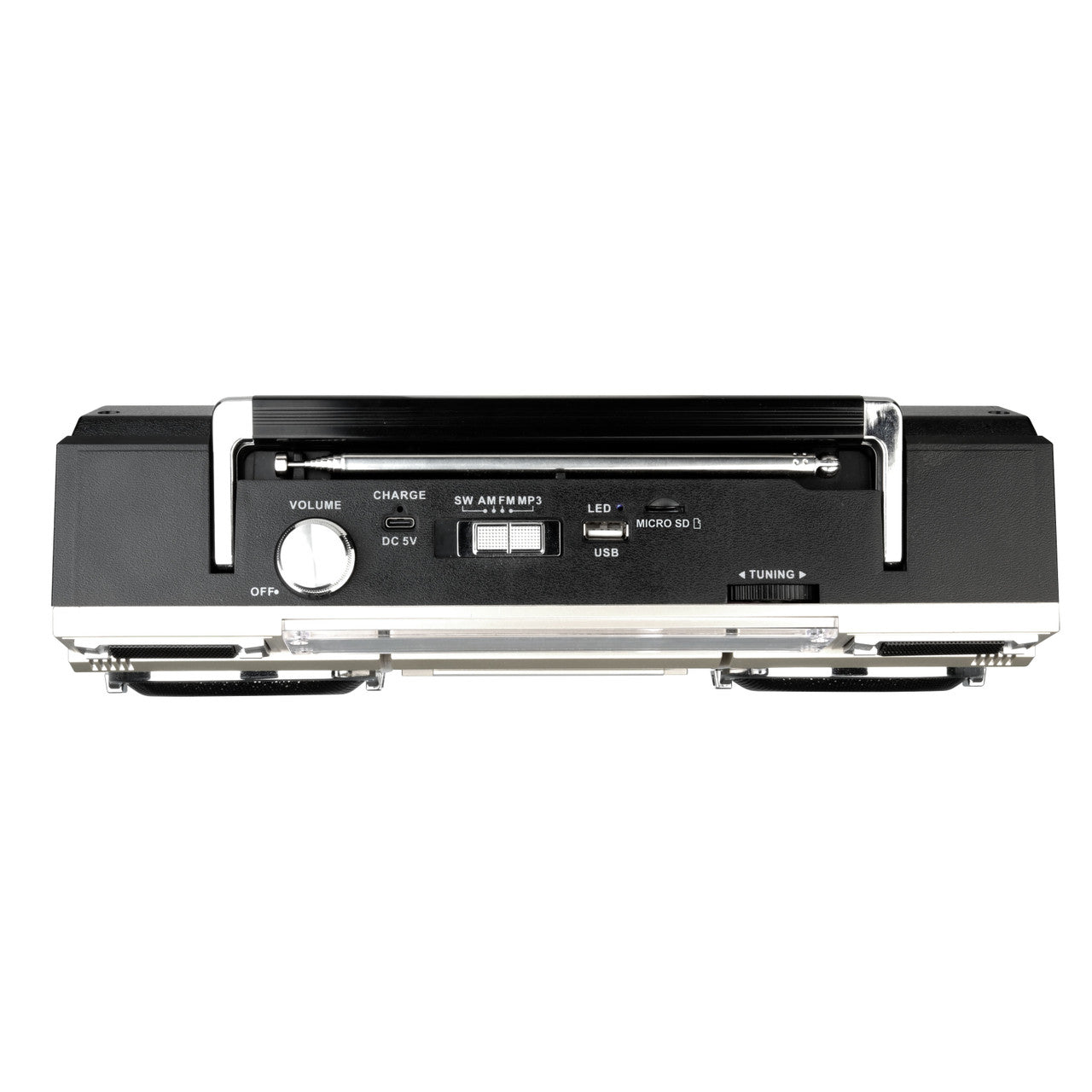 Laser 80s Party Bluetooth BoomBox Sliver