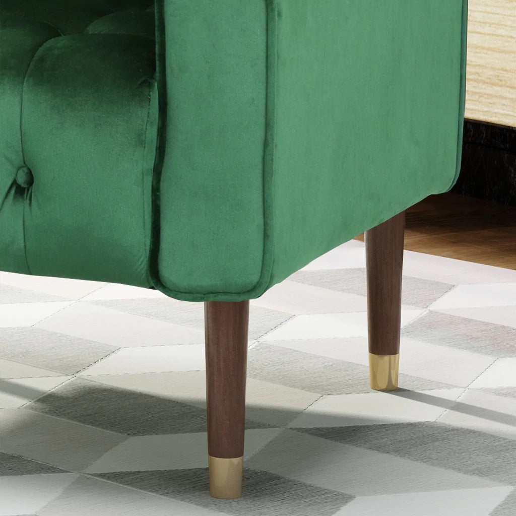Lewisham Emerald Tufted Velvet Armchair