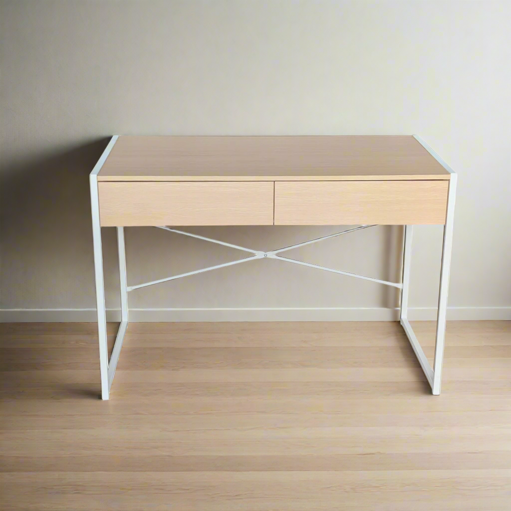 Minimalist Study Desk With Drawers/Office Table/MDF
