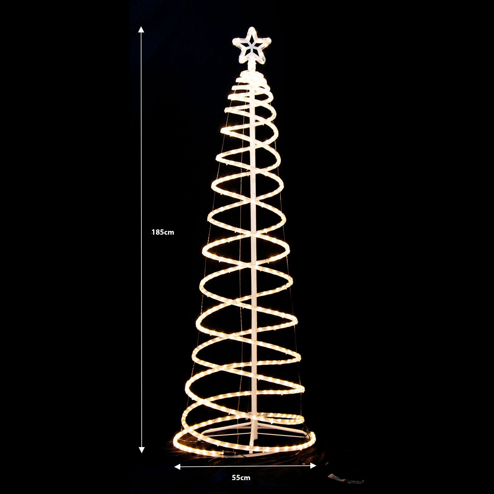 Samland Led 185cm Spiral Rope Light Christmas Tree Star Motif Warm White