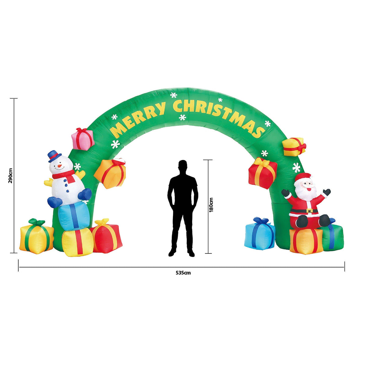 Samland 5x3M INFLATABLE CHRISTMAS ARCH WITH SANTA SNOW MAN AND LED LIGHT