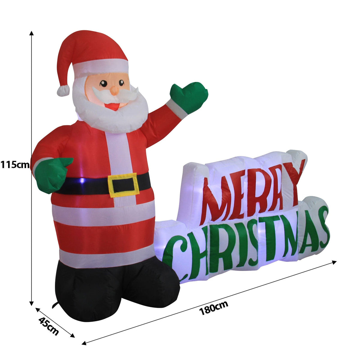 Samland LED INFLATABLE SANTA CLAUSE WITH MERRY CHRISTMAS SIGN FOR CHRISTMAS DECORATION