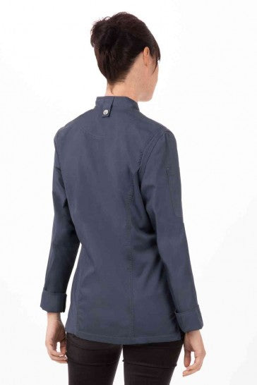 Hartford Women's Blue Zipper S Chef Jacket by Chef Works