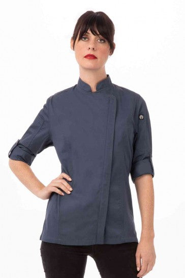 Hartford Women's Blue Zipper XL Chef Jacket by Chef Works
