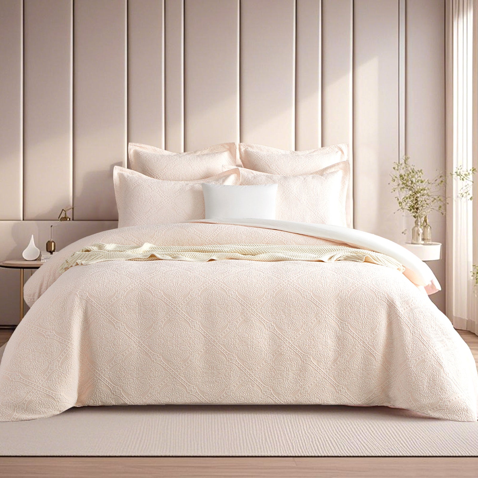 Bella Blush Jacquard European Pillowcase by Renee Taylor