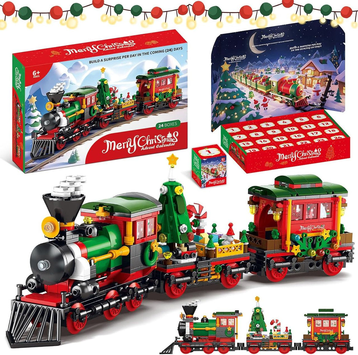 Advent Calendar 2026 Building Blocks Set - 24-Day Christmas Countdown Calendar - Santa Sleigh Christmas Tree Decorations Gifts for Kids Boys & Girls and Adults(770PCS)
