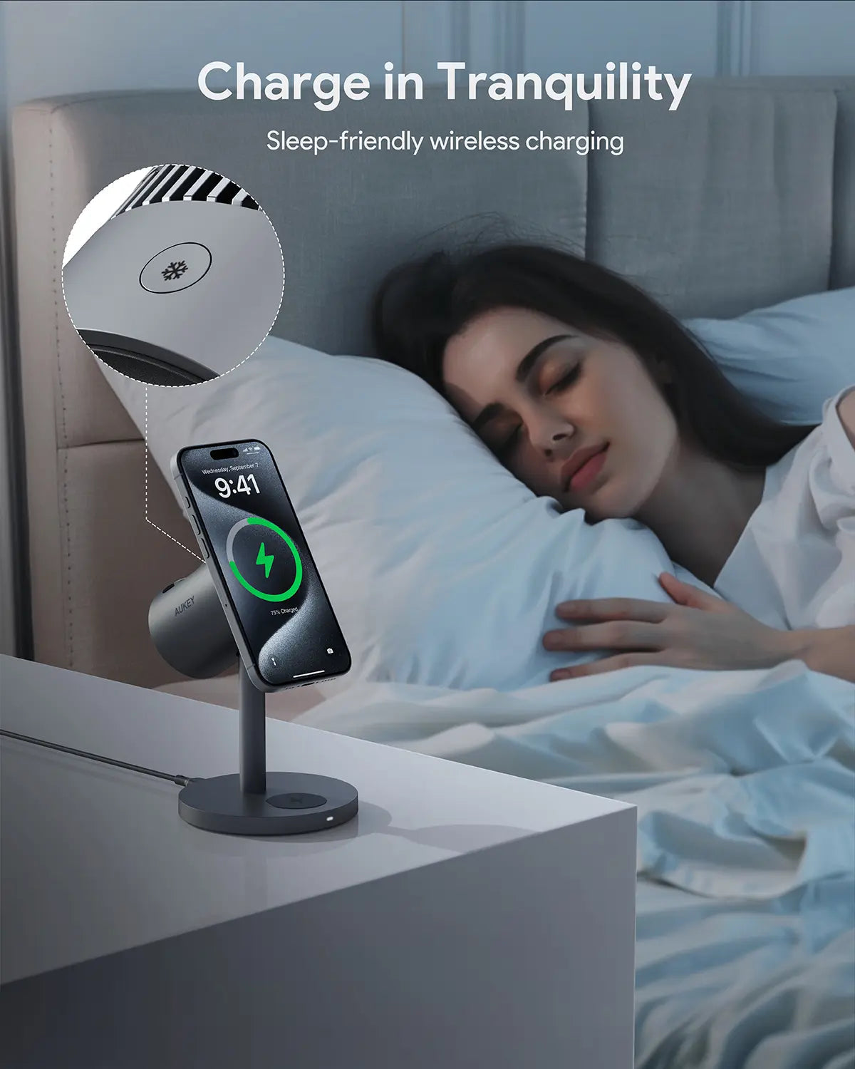 Aukey MagFusion 3-in-1 Pro Qi2 Active Cooling Wireless Charging Station