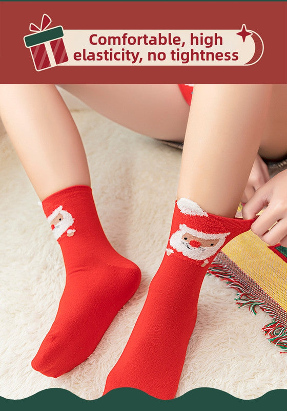 Christmas gift Christmas Socks Combed Cotton 4 Pair Medium Socks Gift Box