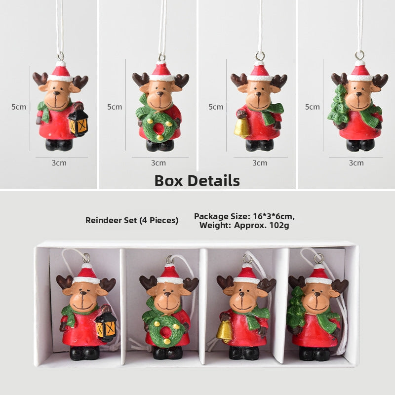 Christmas gift Christmas mini resin snow house Christmas tree pendant