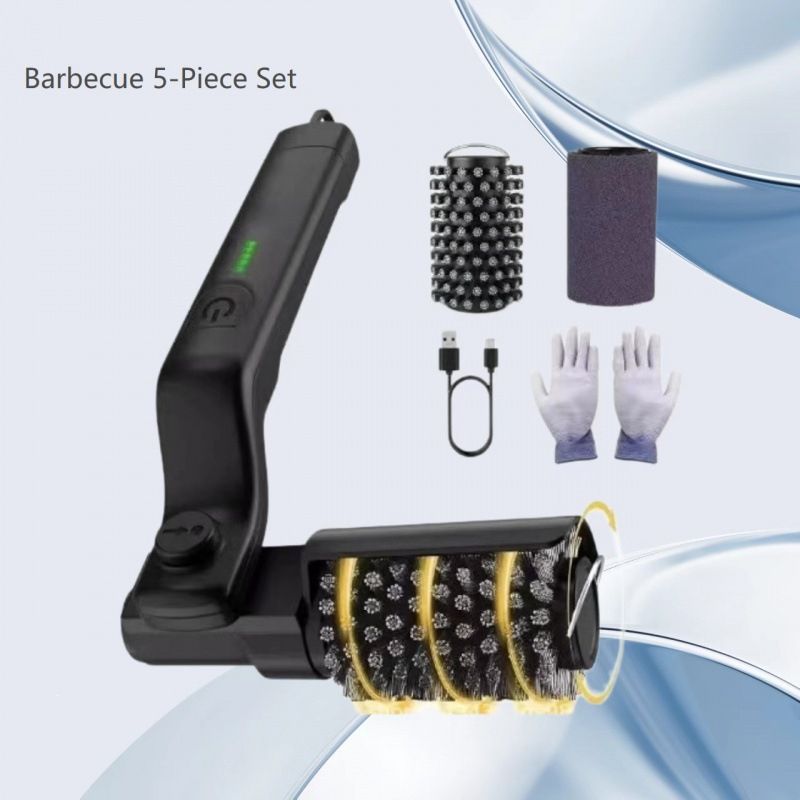 Electric Grill Brush Wireless Grill Cleaner Heavy-Oil Stain Removerr - Black - Size 1