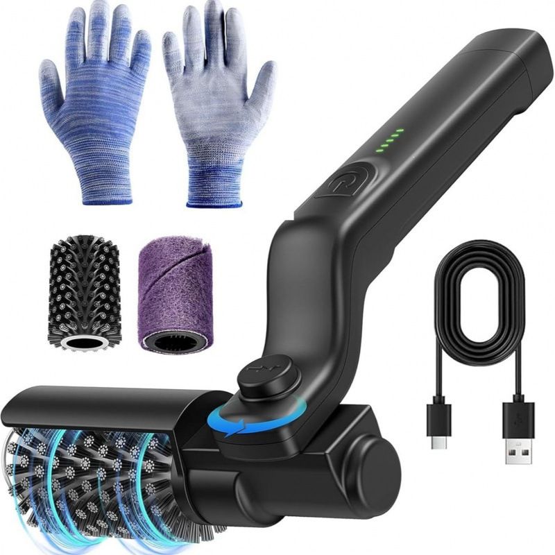 Electric Grill Brush Wireless Grill Cleaner Heavy-Oil Stain Removerr - Black - Size 1