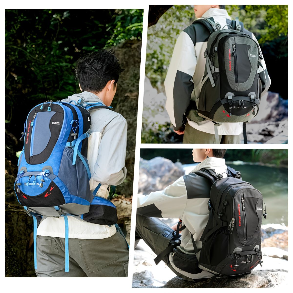 Black Royal Mountain backpack, Extreme 35L backpack, travel backpack, outdoor backpack, high-quality backpack, Australian bush backpack, camping gear, hiking backpack 35L