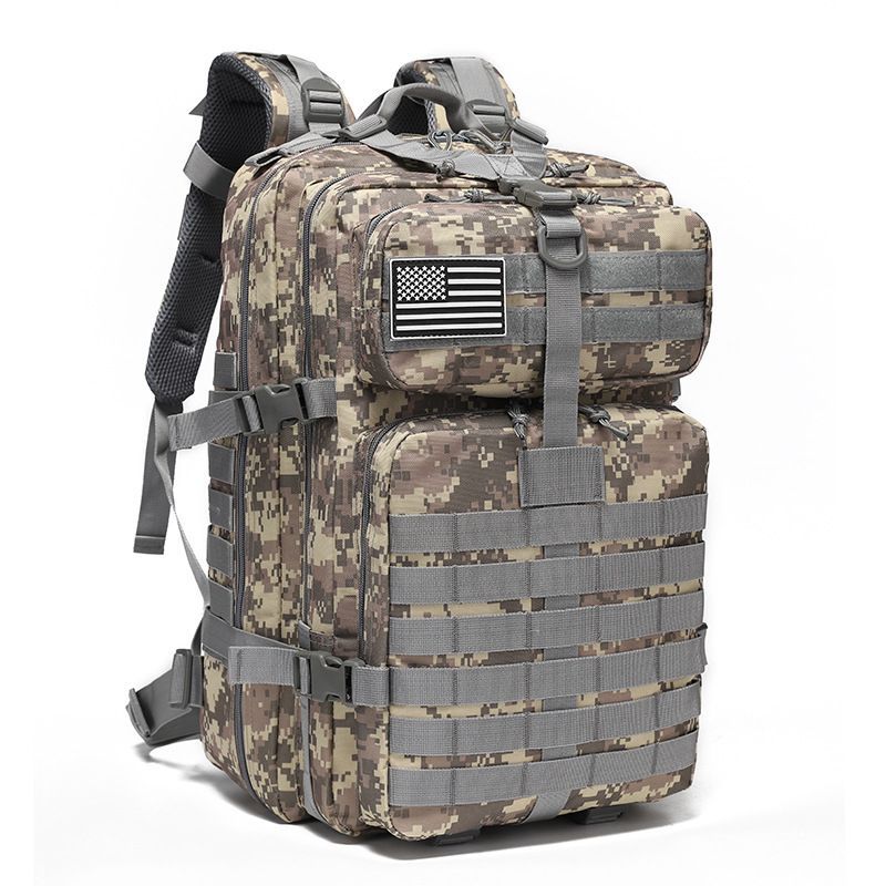 Tactical Backpack Travel Backpack Outdoor Backpack Durable Backpack Organized - Gray - Size Routine 45L