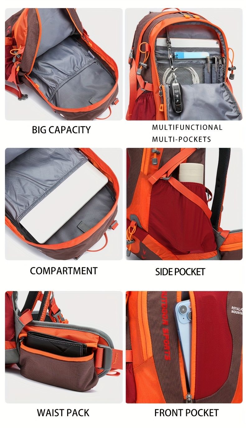 Green Orange Blue Black Royal Mountain backpack, Extreme 35L backpack, travel backpack, outdoor backpack, high-quality backpack, Australian bush backpack, camping gear, hiking backpack 35L
