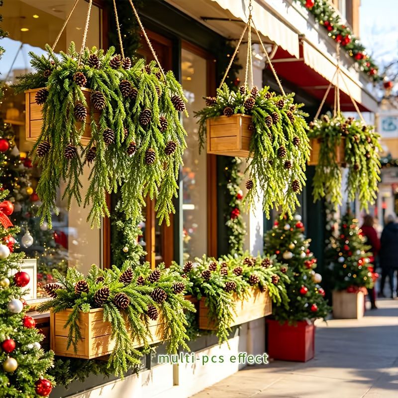 Christmas Pinecone Garland 10 Piece Garland Set Christmas Mantel Decor Holiday - Multi-color - Size 01