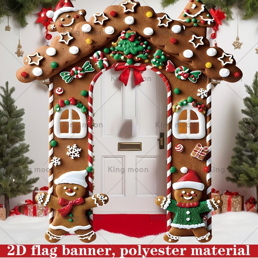 Christmas Decoration 2D Flat Banner Merry Christmas Archway Front Porch Decor - 04 - Size 180-200CM