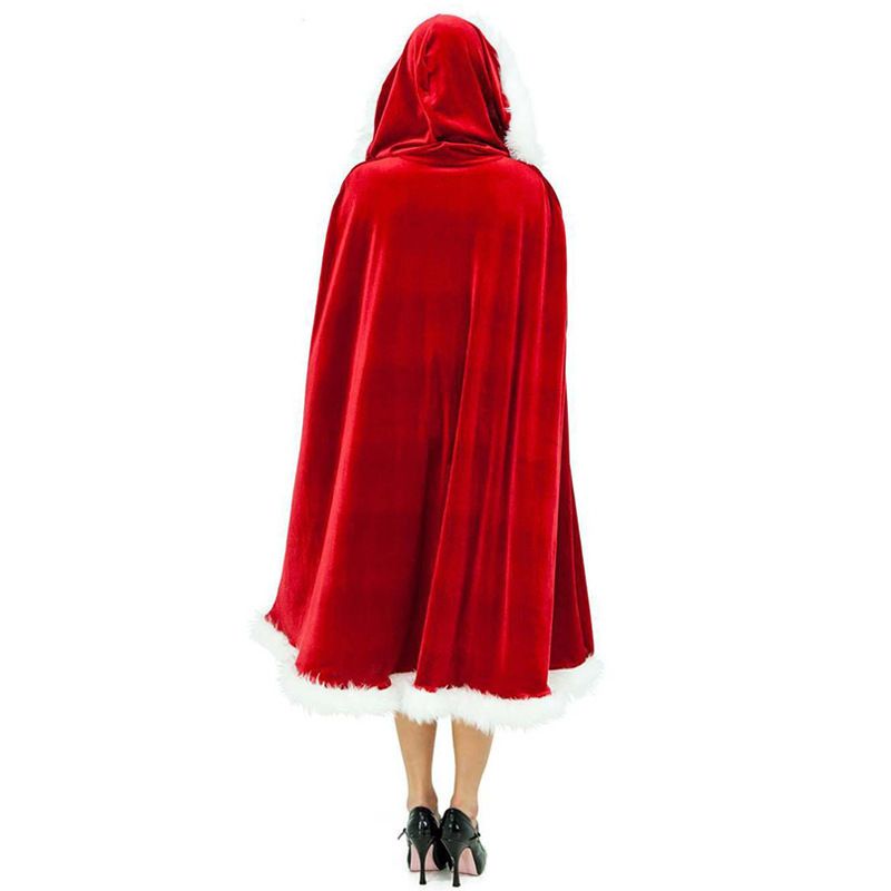 Christmas Cape Adult Cape Santa Claus Cloak Red Velvet Cape Unisex Cape Little - Red - Size 155CM