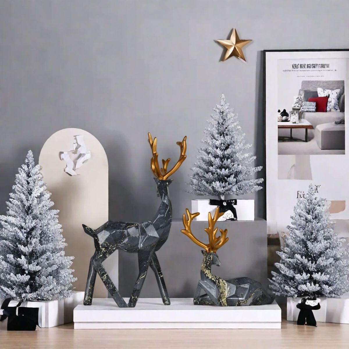 Christmas reindeer decorations, New Year decorations, wedding decorations, desk decor, home decor, TV cabinet decor, modern Christmas decor, Australian holiday decor, festive reindeer statues - Christmas - Size 4