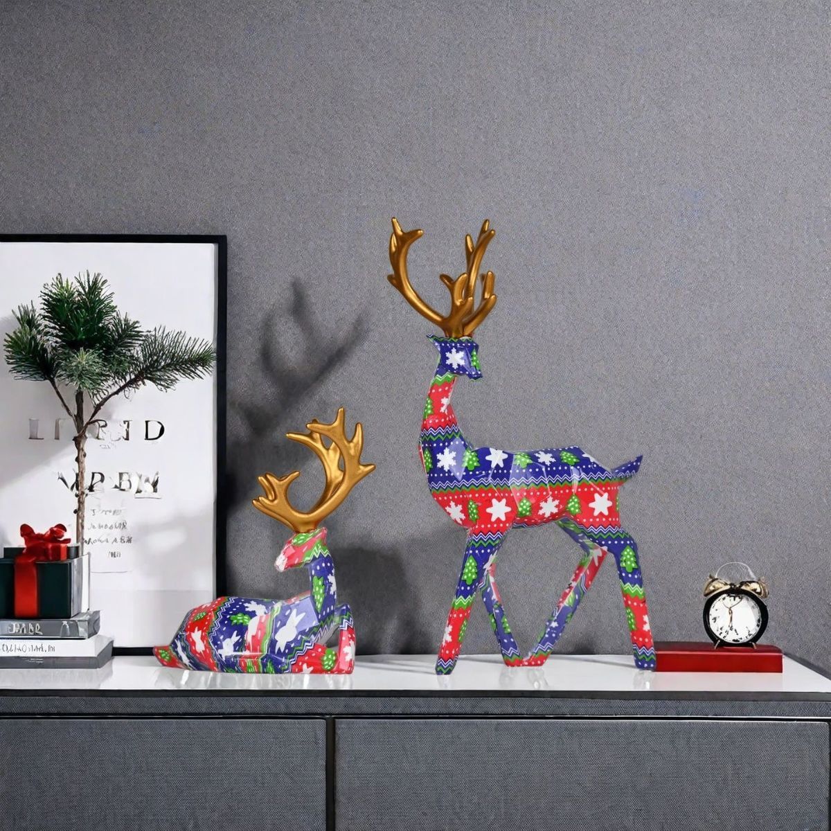 Christmas reindeer decorations, New Year decorations, wedding decorations, desk decor, home decor, TV cabinet decor, modern Christmas decor, Australian holiday decor, festive reindeer statues - Christmas - Size 5