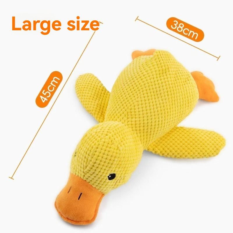 Dog Toy Plush Dog Toy Chew Resistant Toy Squeaky Dog Toy Duck Shaped Dog Toy - Yellow - Size large