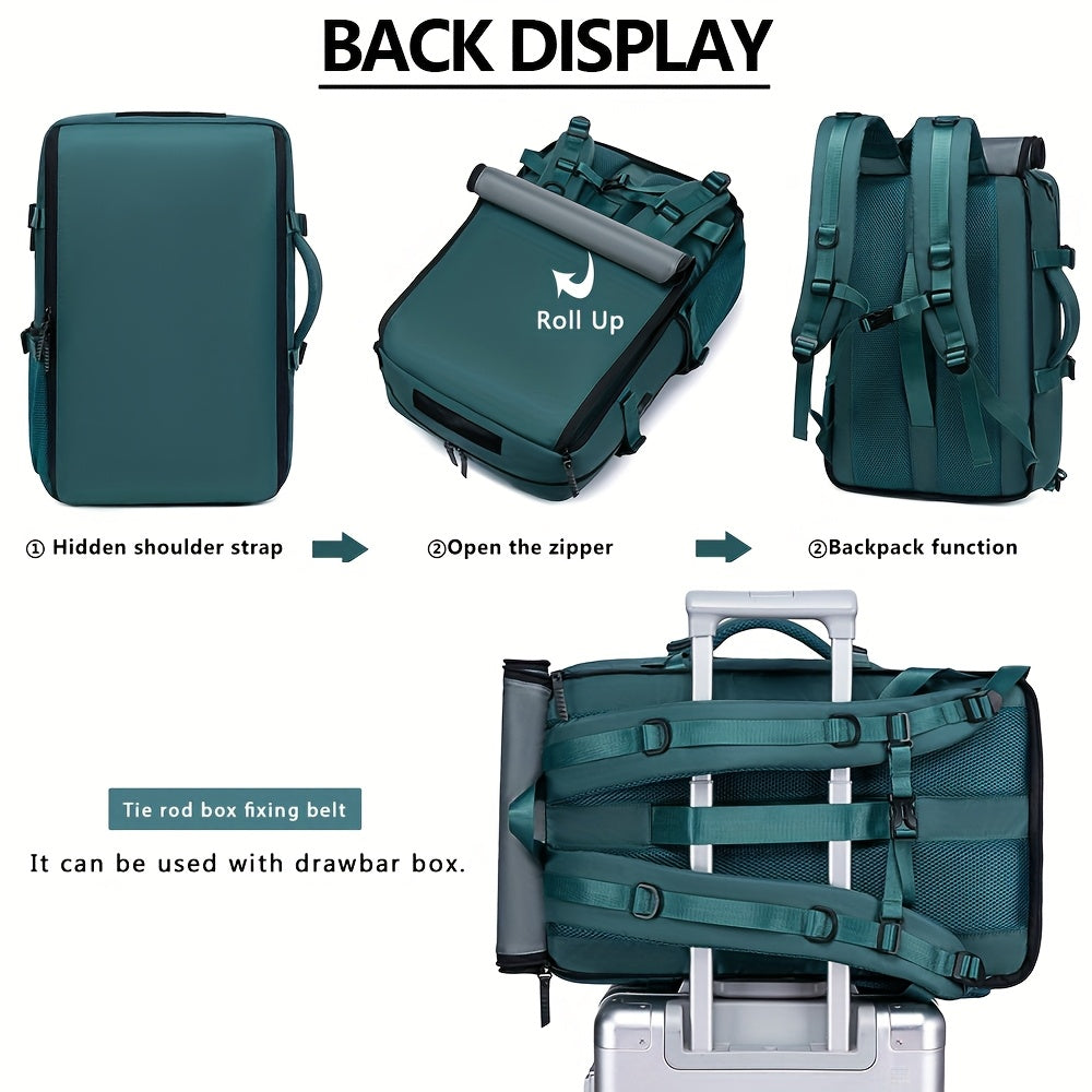 18.1-inch Easy-Travel Bag (46×30×16 cm): Four carrying modes in one bag, with independent shoe compartment and freely switchable hidden shoulder straps.(BLACK)