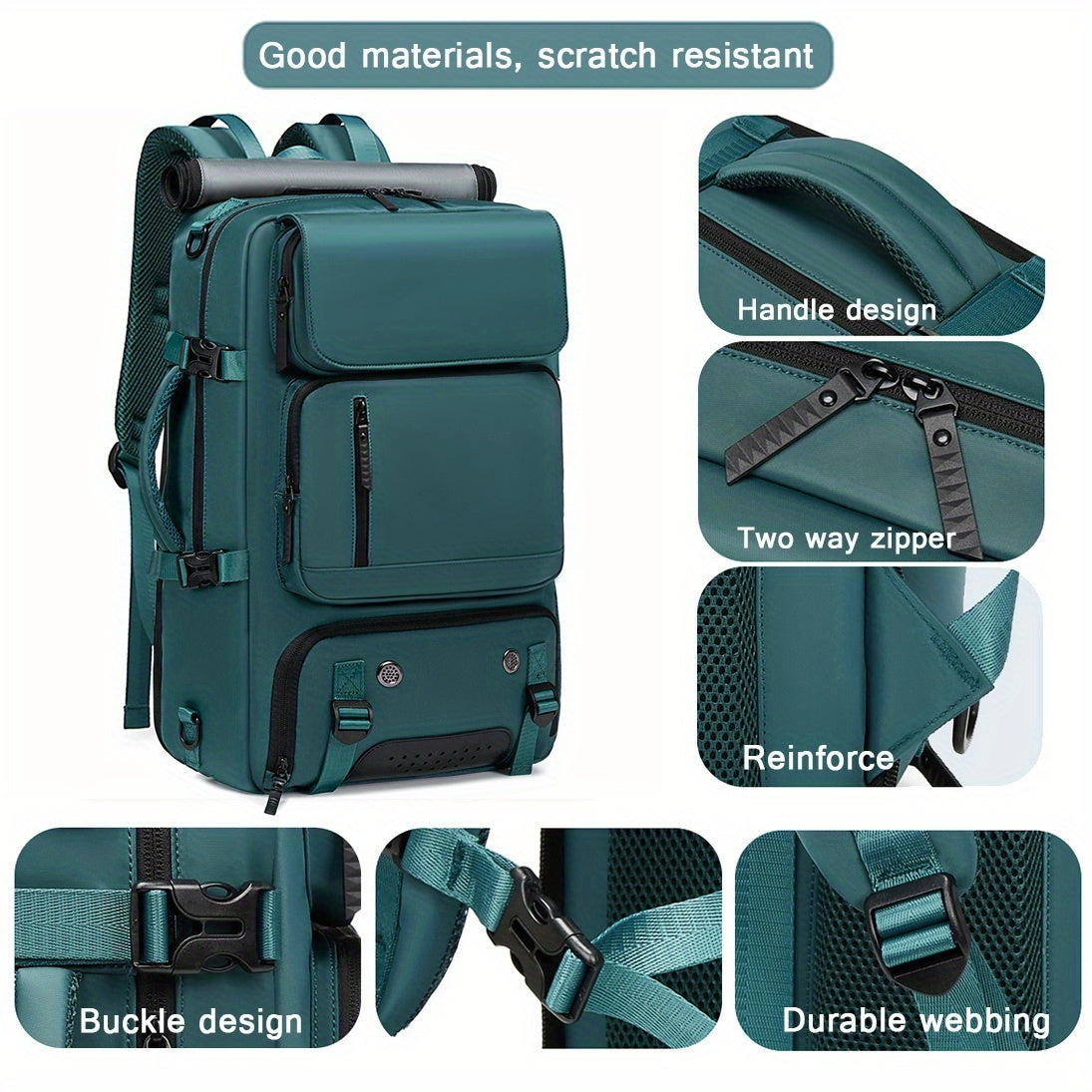 18.1-inch Easy-Travel Bag (46×30×16 cm): Four carrying modes in one bag, with independent shoe compartment and freely switchable hidden shoulder straps.(light purple)
