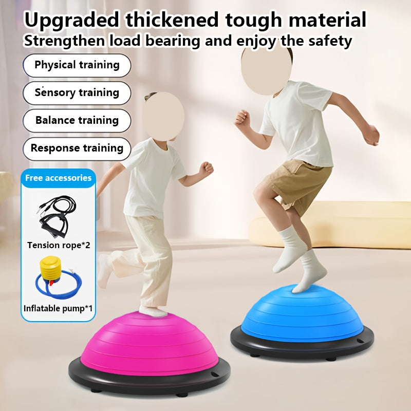 Hemisphere Trainer – Portable Inflatable Balance Trainer, specifically designed for core training, yoga, rehabilitation, and Pilates, equipped with a stable base. Suitable for home gyms, fitness centers, and physical conditioning.(GREY)