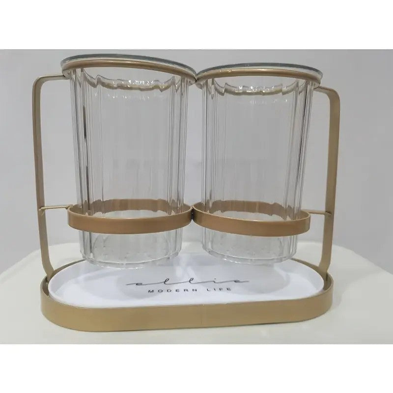 Luxury gold Luxury Wall-Mounted Cutlery Holder, Household Knife Fork Spoon Organizer, New Kitchen Utensil Drainer and Chopstick Container, Tableware Storage Rack