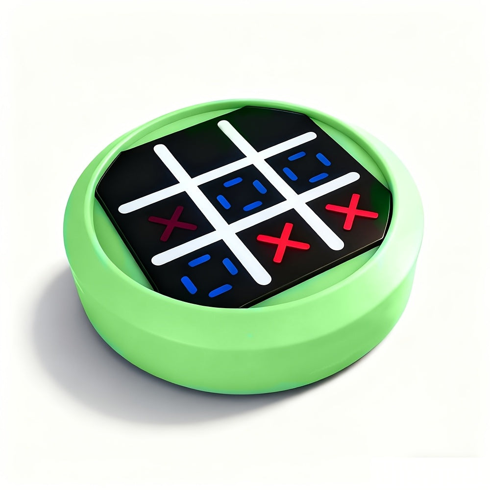 4-in-1 Electronic Tic Tac Toe Game: AI Battle, Two-Player Mode, Memory & Speed Challenge | Handheld Portable Game Console, Suitable for Both Kids and Adults (Batteries Not Included)(green)