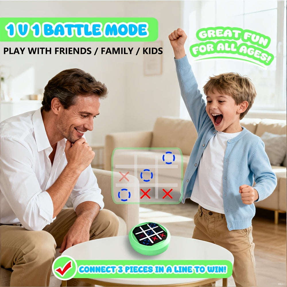 4-in-1 Electronic Tic Tac Toe Game: AI Battle, Two-Player Mode, Memory & Speed Challenge | Handheld Portable Game Console, Suitable for Both Kids and Adults (Batteries Not Included)(WHITE)
