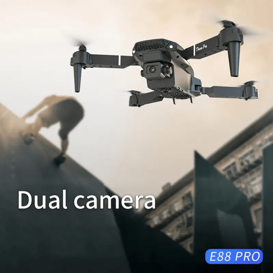 **E88 PRO All-in-One Gesture-Controlled Aerial Drone | Dual Adjustable HD Cameras + 3-Speed Wind Resistance + Touch-Free Operation, Smart Tracking with One-Click Editing, Perfect for Beginners and Outdoor Creativity**