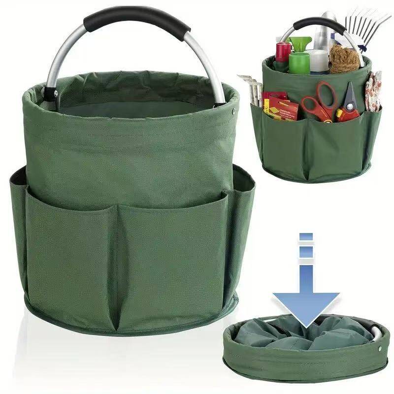 600D Oxford Cloth Gardening Tool Bag with 6 Side Pockets & Aluminum Handle β Wear-Resistant & Scratch-Resistant