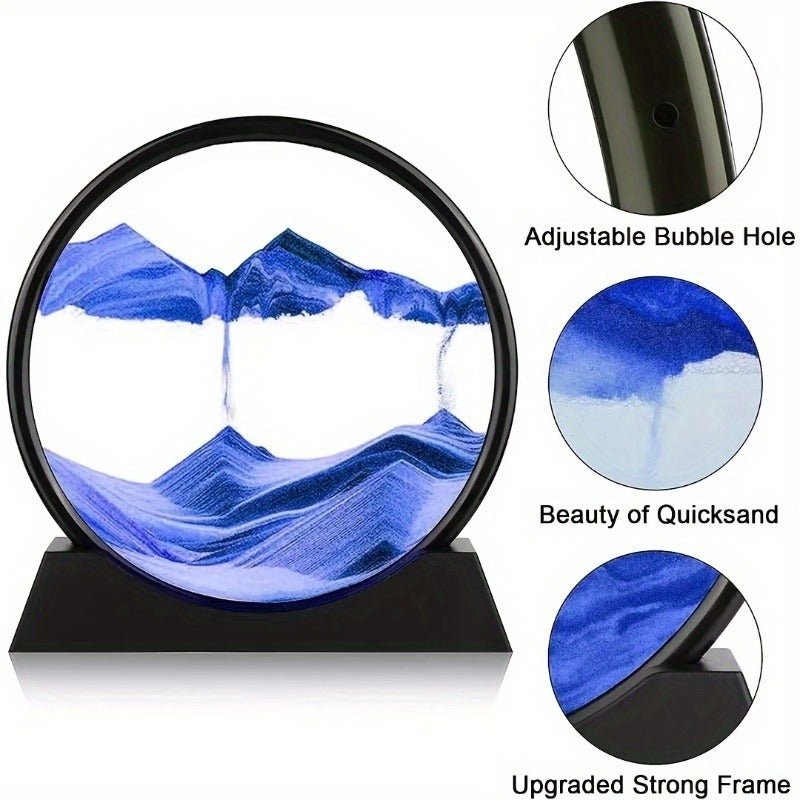 Flowing Sand Art: Adjustable Speed, New Scenery with Every Turn, Calming and Pleasing to the Eye(BLACK)