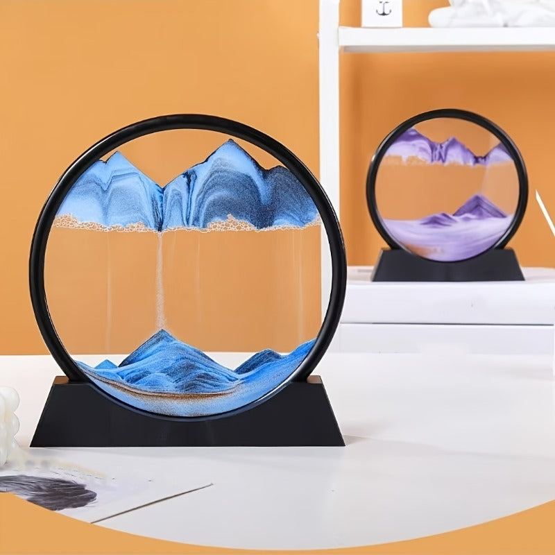 Flowing Sand Art: Adjustable Speed, New Scenery with Every Turn, Calming and Pleasing to the Eye(PURPLE)