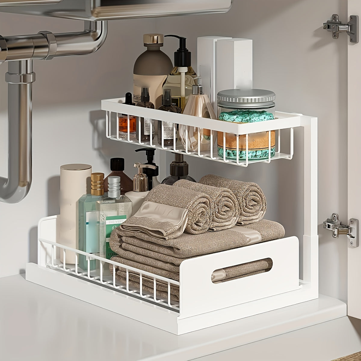 Not Designed for Design, But Designed for Life: Heavy-Duty Metal Frame Holds 50 lbs, Honeycomb Grid Prevents Water Accumulation, Non-Slip Upgraded Suction Cups for Stable Multi-Scenario Storage(Black)