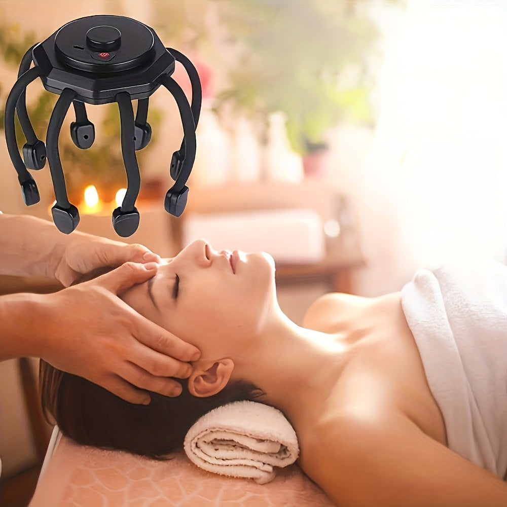 8-Claw Full-Coverage Smart Massager: Human-like Kneading, Immersive Head Relaxation BLACK