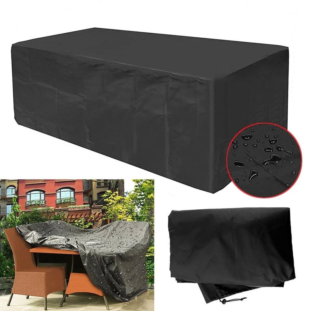 Outdoor Table Cover, Waterproof Patio Table Cover, Garden Furniture Protector, Rectangular Tablecloth, Windproof UV Resistant Cover for Deck Yard