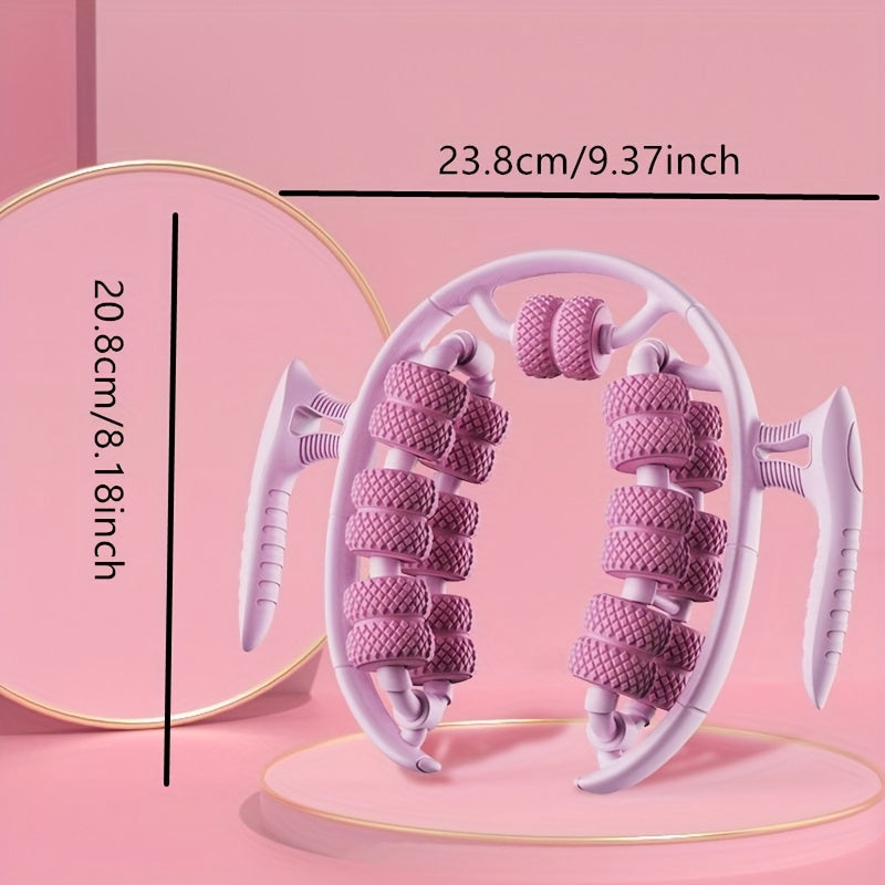 Pink 3D Water-Drop & 26-Wheel Yoga Massage Roller: Deep Muscle Relaxation and Body Shaping in One Portable Tool